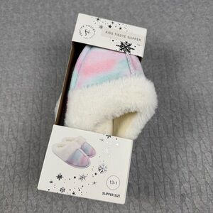 Cozy Kids Tie-Dye Slippers - Pink, Blue, White